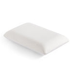 White BreezeAir memory foam pillow with a jacquard knitted cover shown in three-quarter view on a white background.