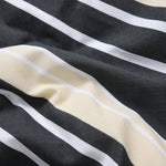 Close up of Brighton Stripe fabric print in charcoal
