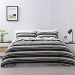 Brighton Stripe quilt cover set in charcoal for commercial accommodation