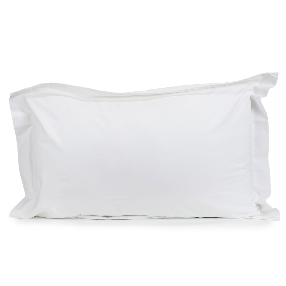 White Cotton Deluxe cotton percale pillowcase with a 5 cm tailored edge.