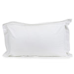 White Cotton Deluxe cotton percale pillowcase with a 5 cm tailored edge.