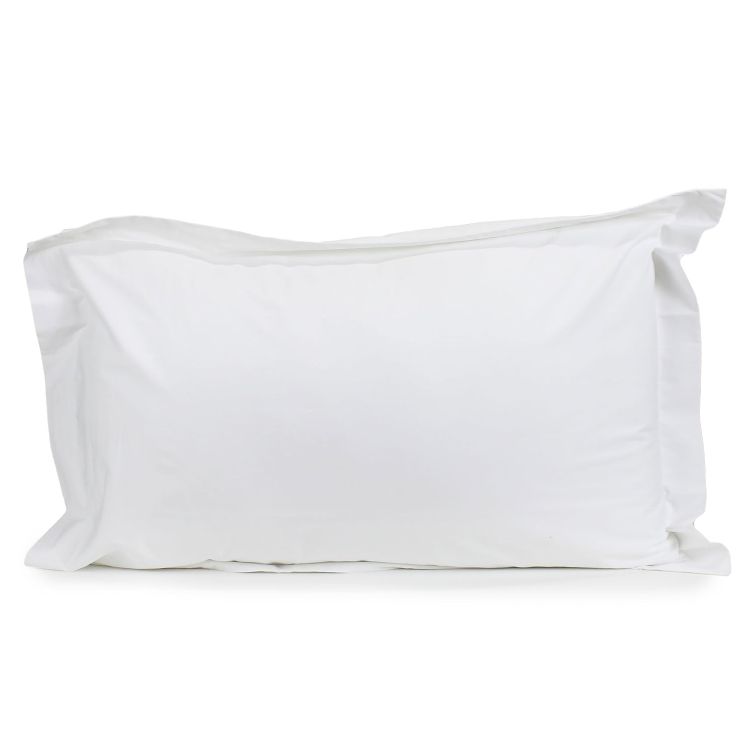 White Cotton Deluxe cotton percale pillowcase with a 5 cm tailored edge.