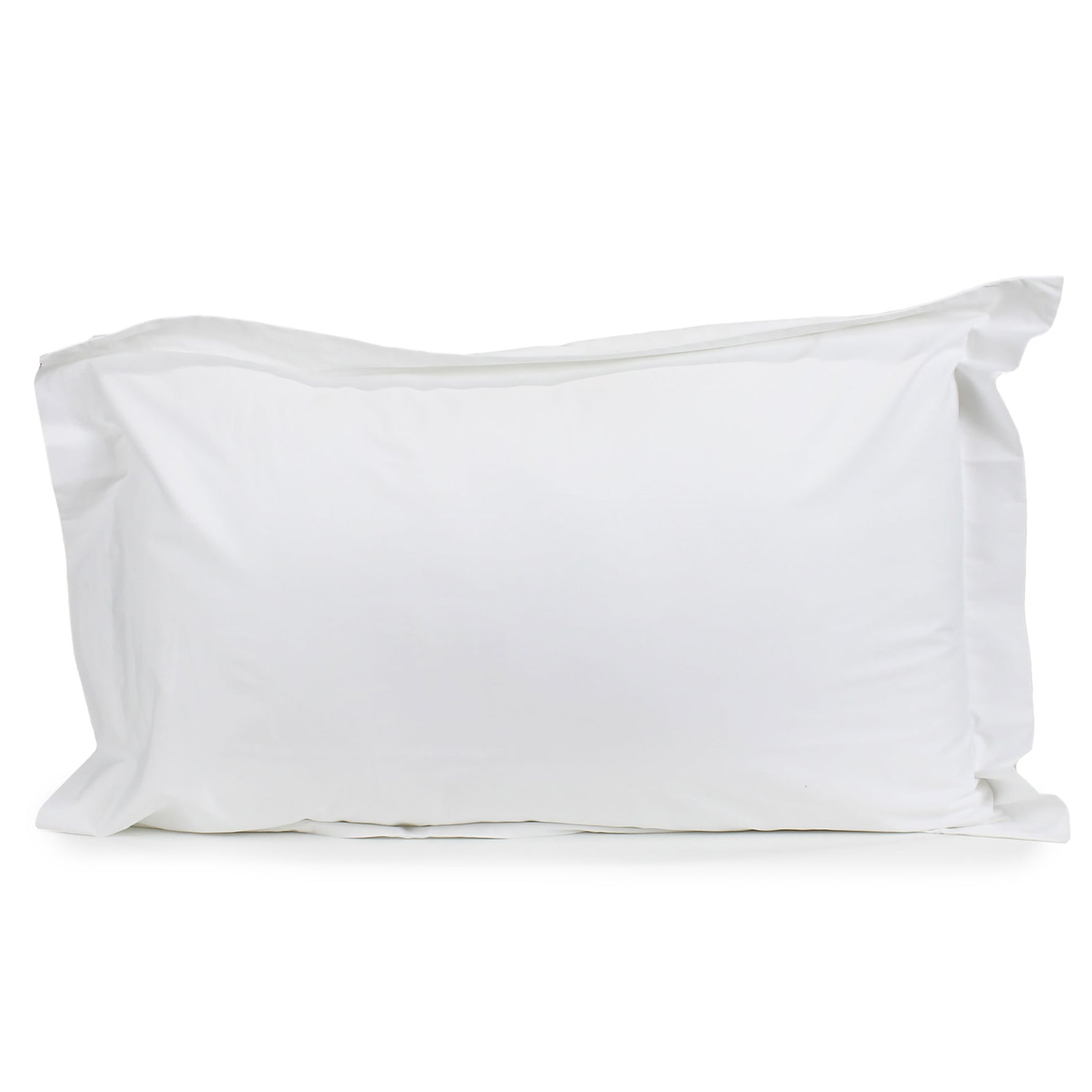 White Cotton Deluxe cotton percale pillowcase with a 5 cm tailored edge.