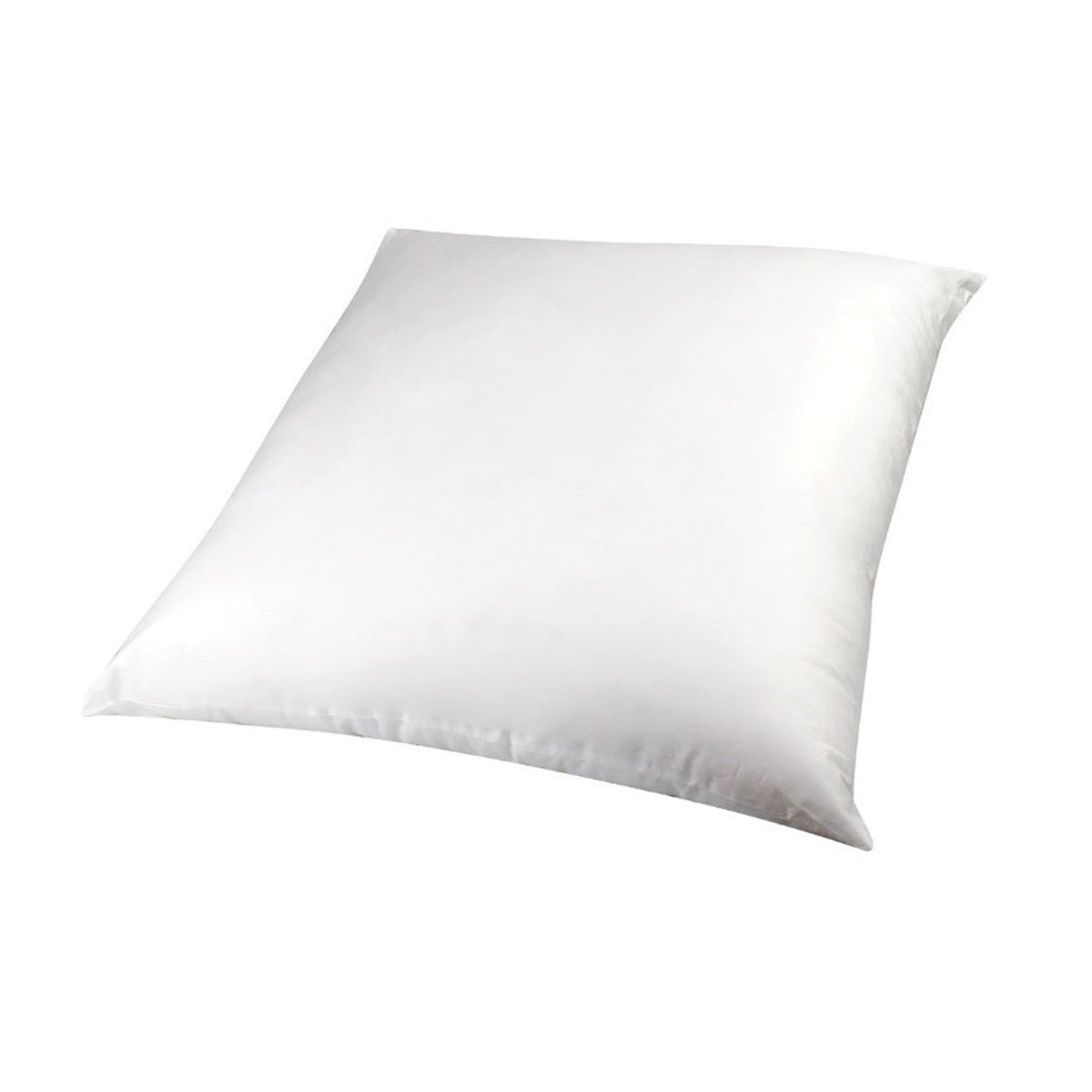White European pillow with a cotton Japara cover on a white background.