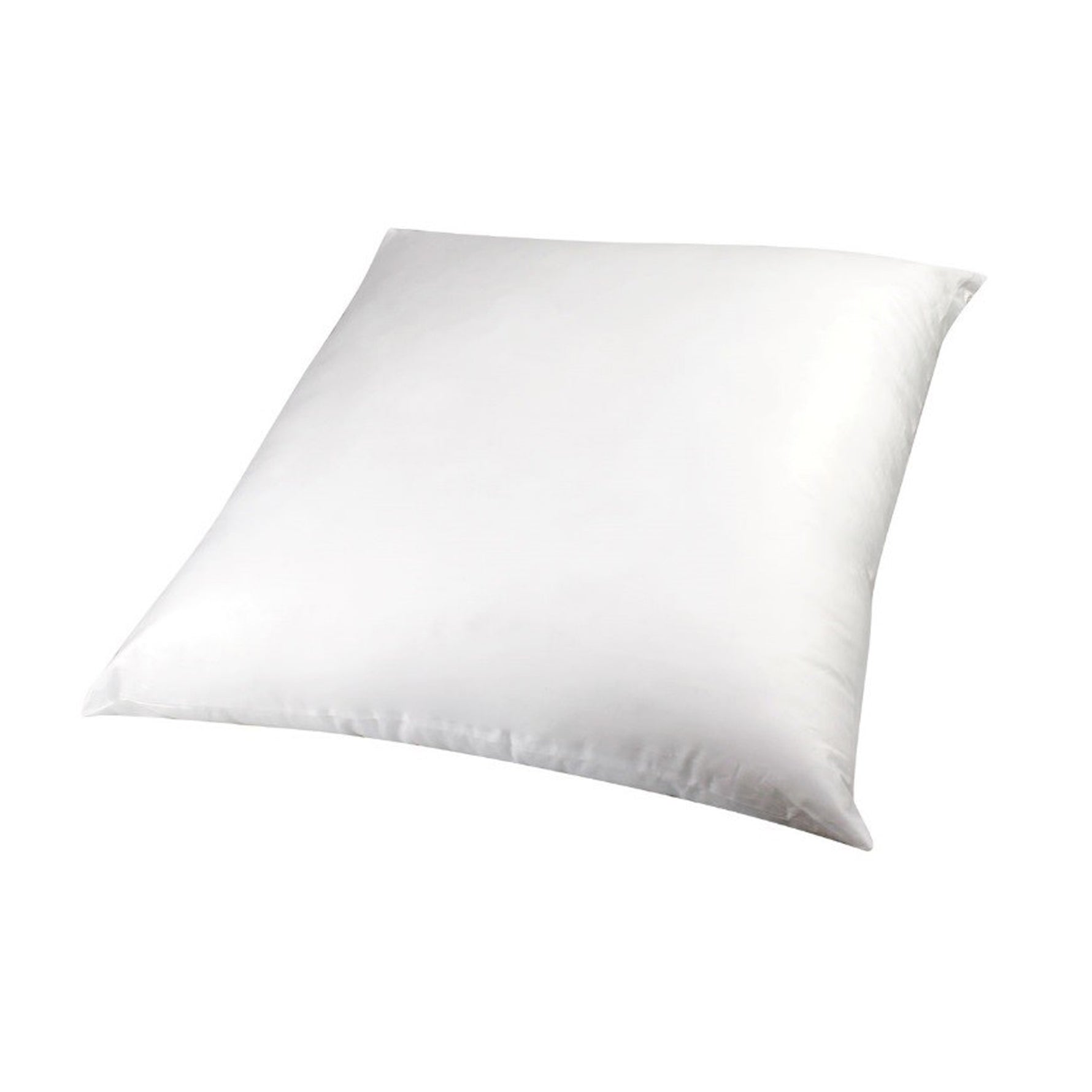 White European pillow with a cotton Japara cover on a white background.