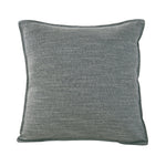 Square pewter grey linen-look cushion with a 1 cm tailored edge on a white background.