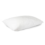 White Superbond polypropylene stain-resistant pillow shown in three-quarter view on a white background.
