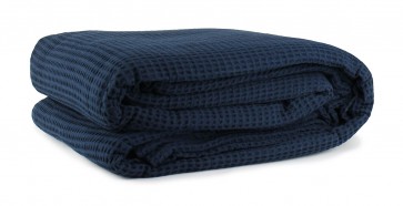 Cotton Waffle Blankets - Navy
