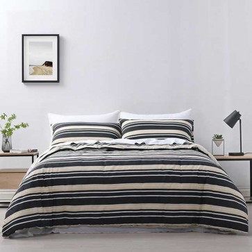 Brighton Quilt Cover Sets & Pillowcases - Charcoal