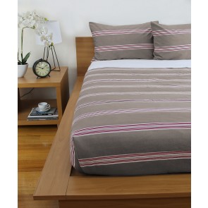 Hudson Stripe Printed Comforters & Pillowcases - Almond