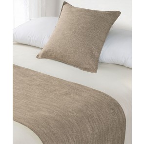 Linen Look Bed Runners & Cushions - Sand